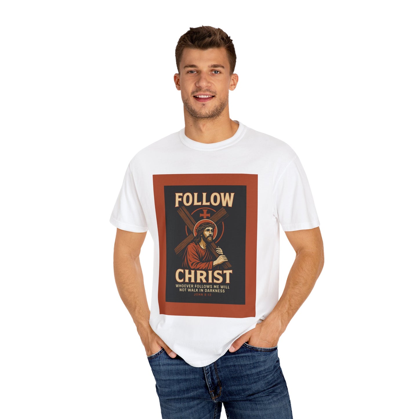 Vintage Christian T-Shirt - Follow Christ Graphic Tee, Unisex Faith Shirt, Religious Apparel, Gift for Believers, Inspirational Top
