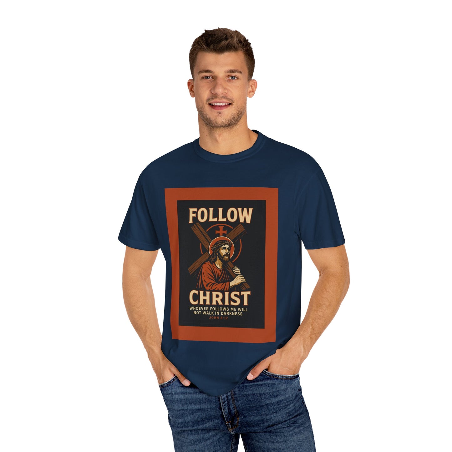 Vintage Christian T-Shirt - Follow Christ Graphic Tee, Unisex Faith Shirt, Religious Apparel, Gift for Believers, Inspirational Top