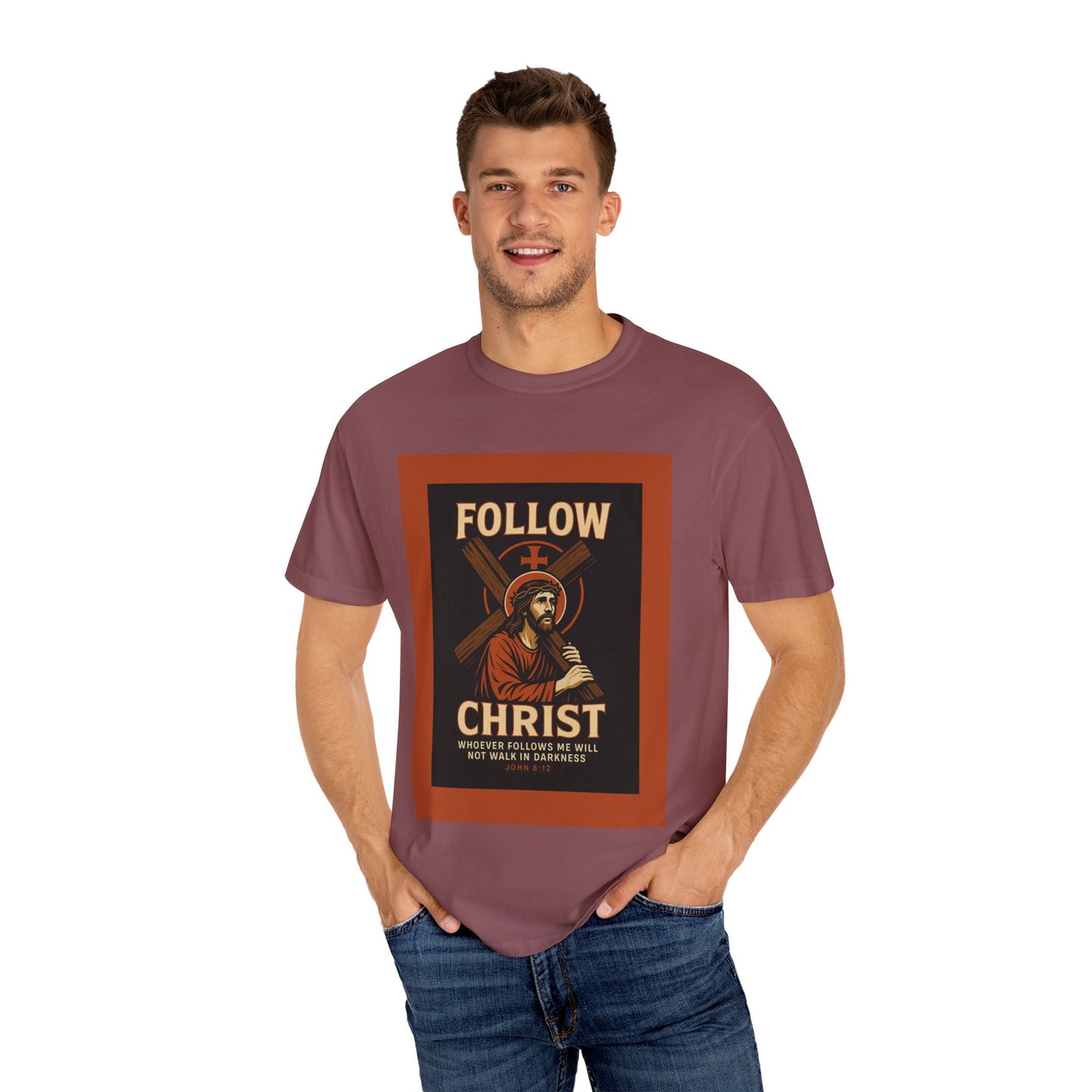 Vintage Christian T-Shirt - Follow Christ Graphic Tee, Unisex Faith Shirt, Religious Apparel, Gift for Believers, Inspirational Top