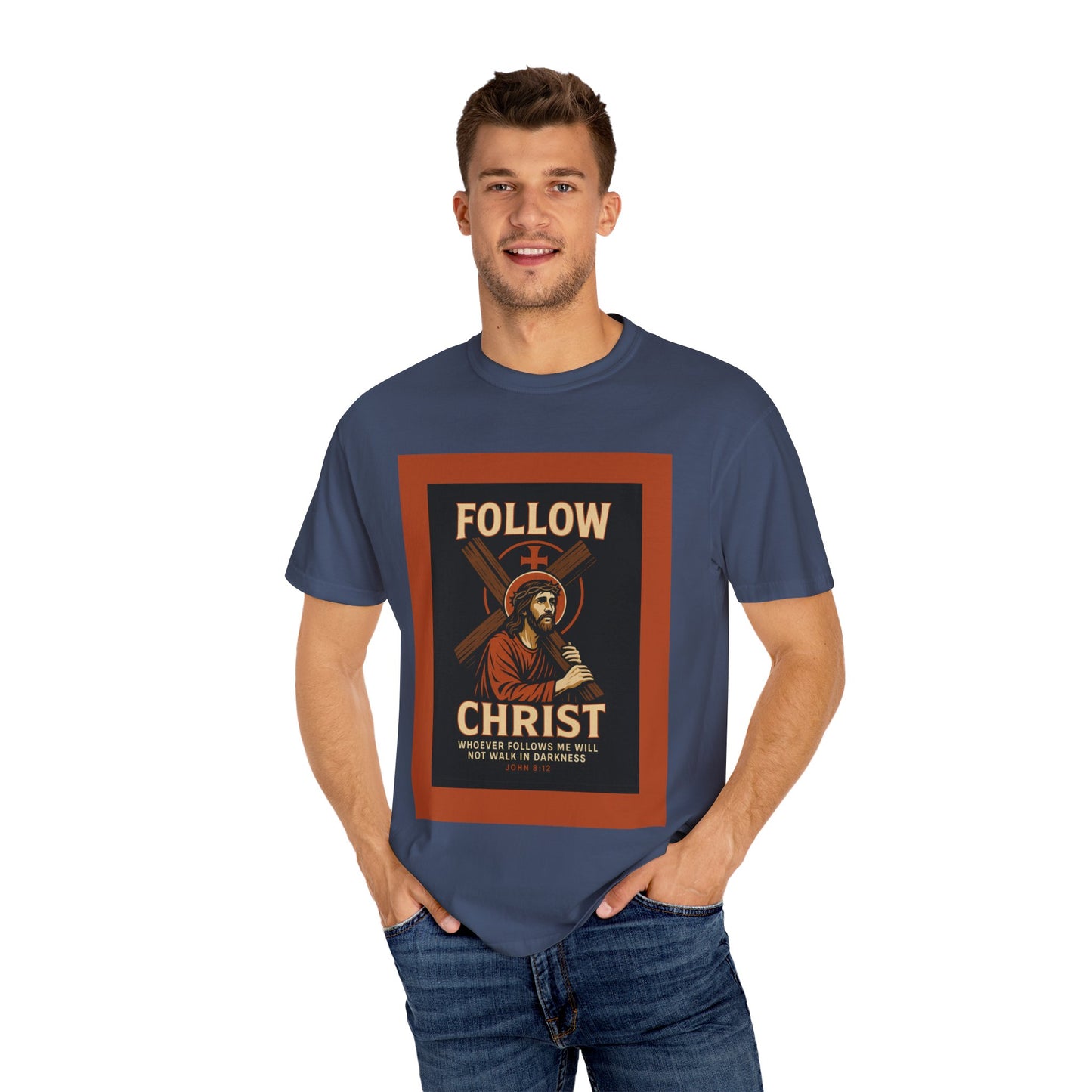 Vintage Christian T-Shirt - Follow Christ Graphic Tee, Unisex Faith Shirt, Religious Apparel, Gift for Believers, Inspirational Top